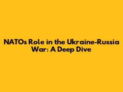 NATO's Role in the Ukraine-Russia War: A Deep Dive