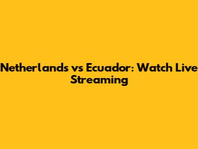 Netherlands vs Ecuador: Watch Live Streaming