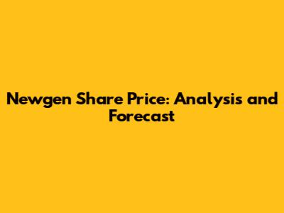 Newgen Share Price: Analysis and Forecast