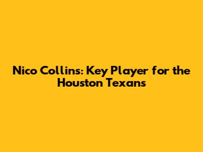 Nico Collins: Key Player for the Houston Texans