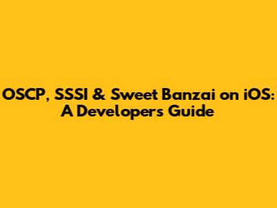 OSCP, SSSI & Sweet Banzai on iOS: A Developer's Guide
