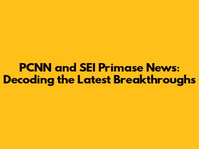 PCNN and SEI Primase News: Decoding the Latest Breakthroughs