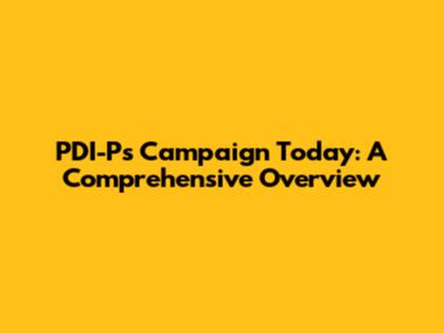 PDI-P's Campaign Today: A Comprehensive Overview