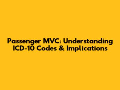 Passenger MVC: Understanding ICD-10 Codes & Implications