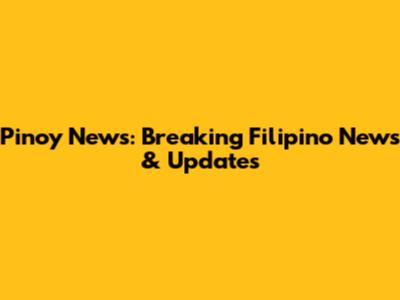 Pinoy News: Breaking Filipino News & Updates