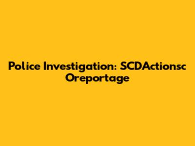 Police Investigation: SCD'Actionsc Oreportage