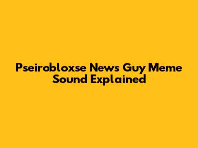 Pseirobloxse News Guy Meme Sound Explained