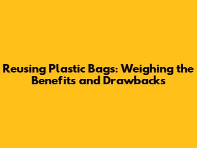 Reusing Plastic Bags: Weighing the Benefits and Drawbacks