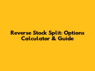 Reverse Stock Split: Options Calculator & Guide