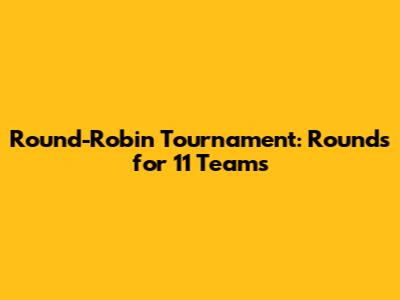 Round-Robin Tournament: Rounds for 11 Teams