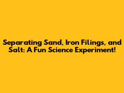 Separating Sand, Iron Filings, and Salt: A Fun Science Experiment!