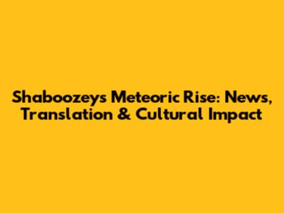 Shaboozey's Meteoric Rise: News, Translation & Cultural Impact