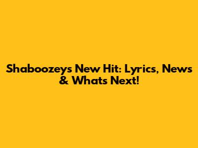 Shaboozey's New Hit: Lyrics, News & What's Next!
