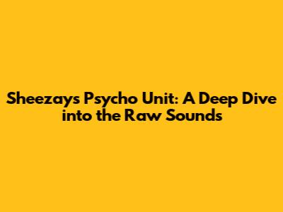 Sheezay's Psycho Unit: A Deep Dive into the Raw Sounds