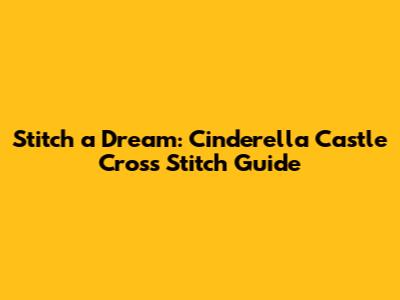 Stitch a Dream: Cinderella Castle Cross Stitch Guide