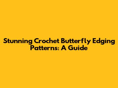 Stunning Crochet Butterfly Edging Patterns: A Guide