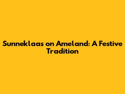 Sunneklaas on Ameland: A Festive Tradition