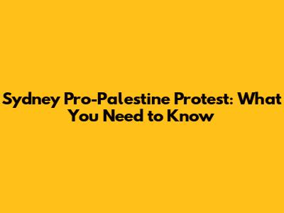 Sydney Pro-Palestine Protest: What You Need to Know