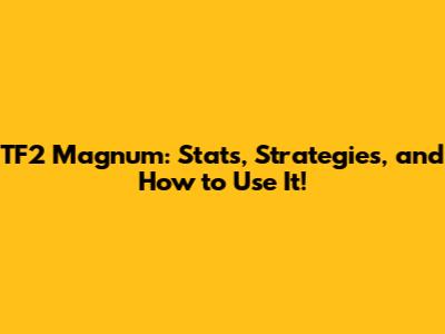 TF2 Magnum: Stats, Strategies, and How to Use It!