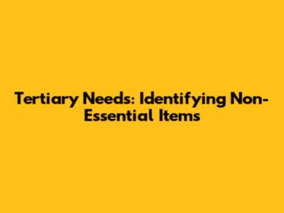 Tertiary Needs: Identifying Non-Essential Items