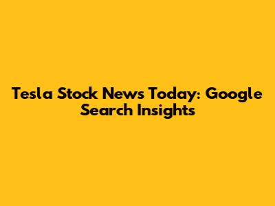Tesla Stock News Today: Google Search Insights