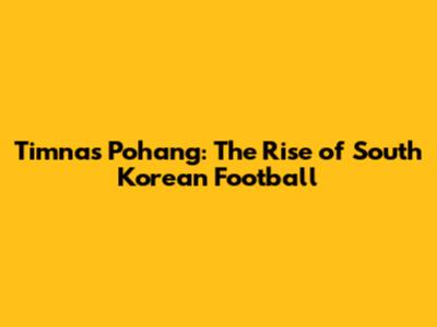 Timnas Pohang: The Rise of South Korean Football
