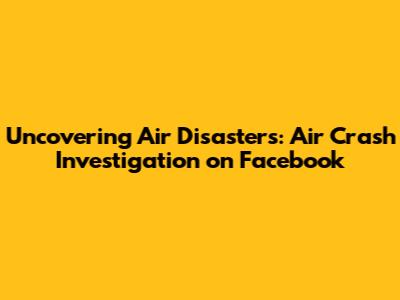 Uncovering Air Disasters: Air Crash Investigation on Facebook