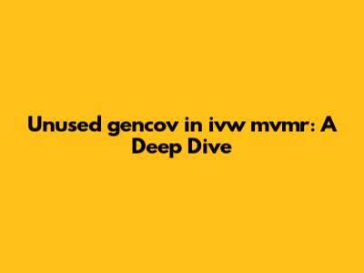 Unused `gencov` in `ivw_mvmr`: A Deep Dive