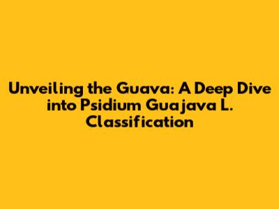 Unveiling the Guava: A Deep Dive into Psidium Guajava L. Classification