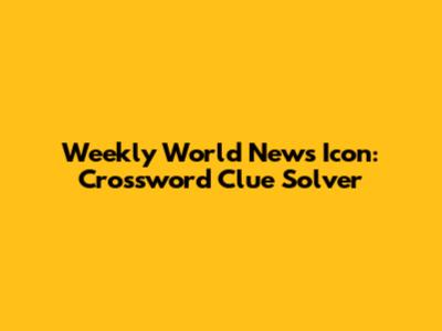 Weekly World News Icon: Crossword Clue Solver