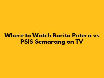 Where to Watch Barito Putera vs PSIS Semarang on TV