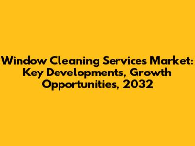 Window Cleaning Services Market: Key Developments, Growth Opportunities, 2032