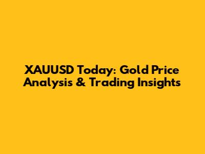 XAUUSD Today: Gold Price Analysis & Trading Insights