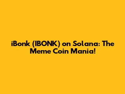 iBonk (IBONK) on Solana: The Meme Coin Mania!