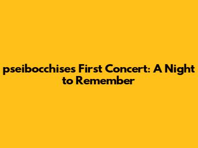pseibocchise's First Concert: A Night to Remember
