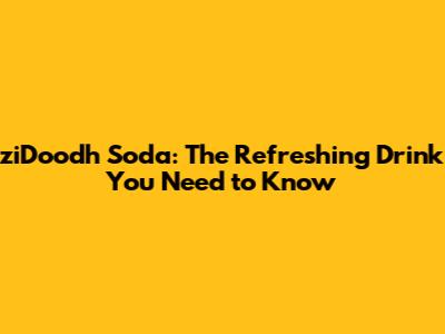ziDoodh Soda: The Refreshing Drink You Need to Know